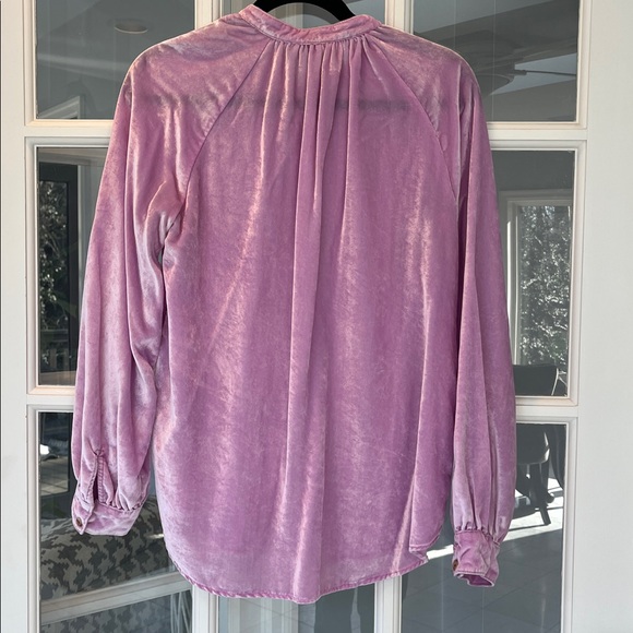Pilcro Mara Relaxed Velvet Buttondown Anthropologie Size M - Picture 4 of 4